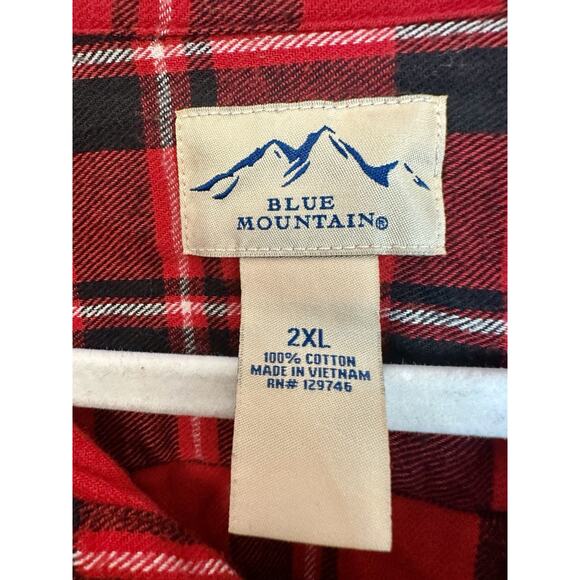 Blue Mountain Red Flannel Shirt Size 2XL - Picture 3 of 6